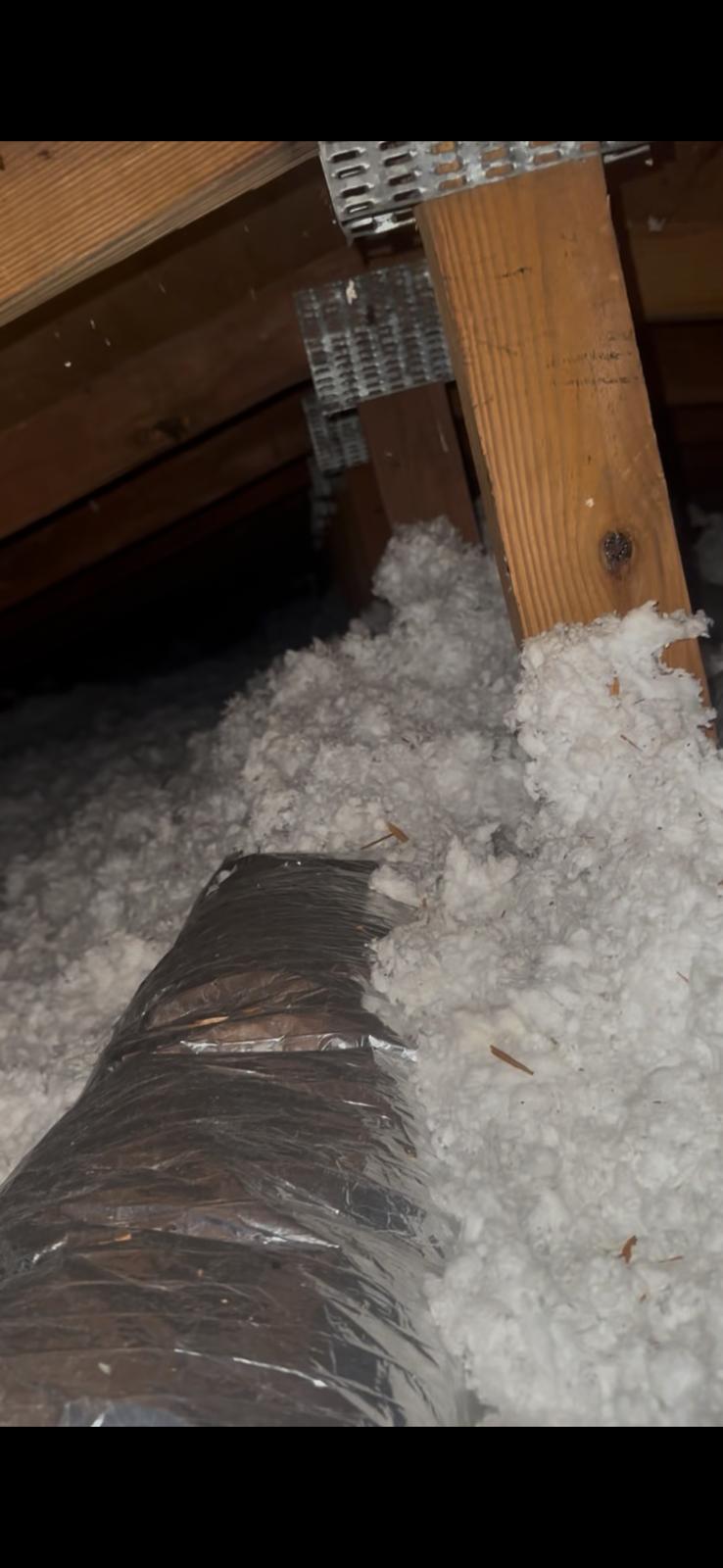Attic insulation before